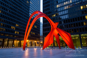 The Calder's Flamingo statue in Chicago