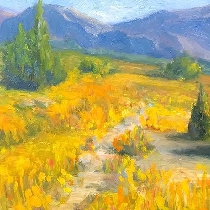 Cropped Oil Painting by Cindy Sun Golden Tranquility