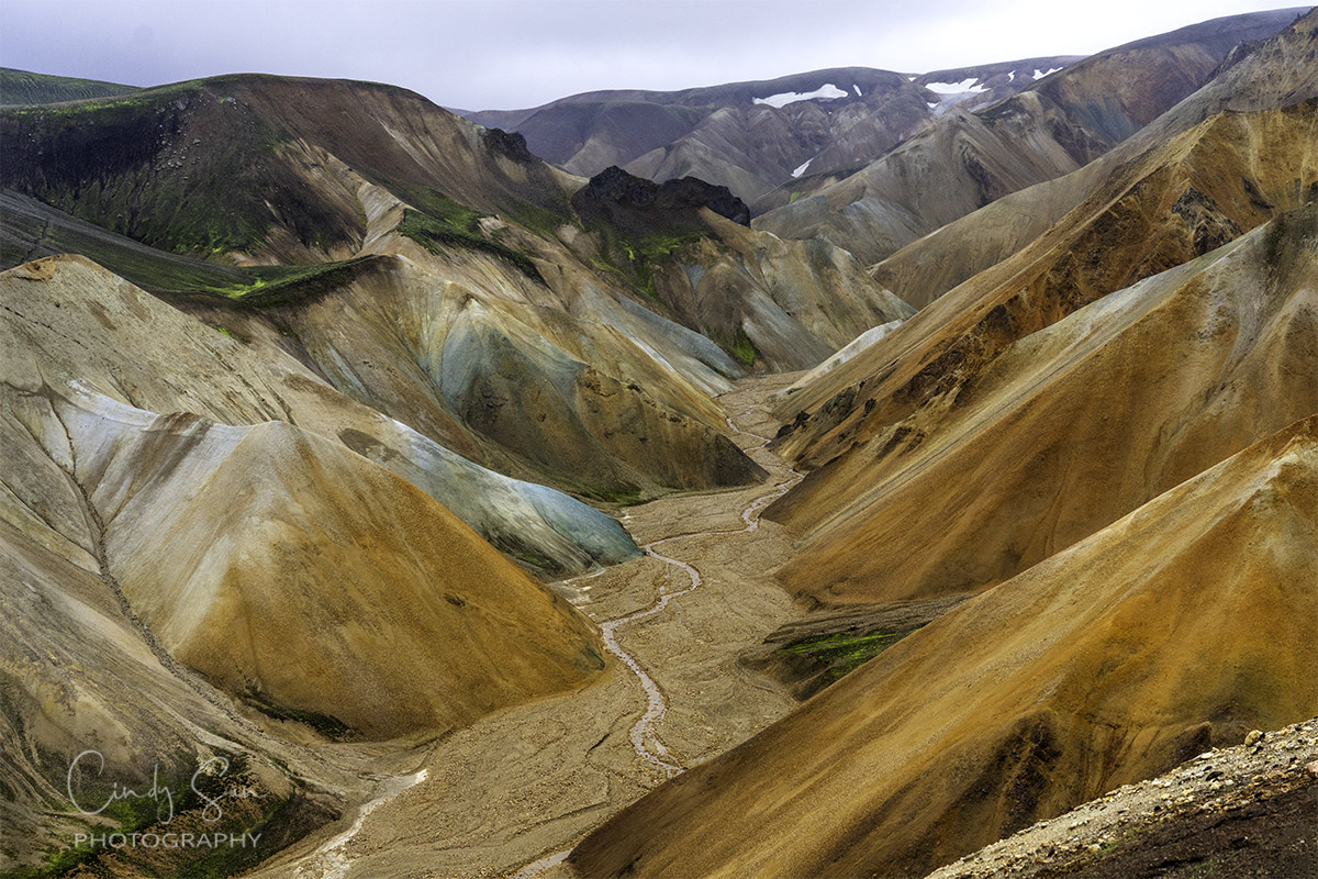 Multi-colored rhyolite mountains at the Icelandic Highlands