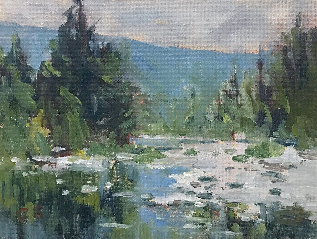 Blue Peace, 6 x 8", Oil, Plein Air Painting, 2025